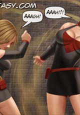 Lesbian electric bondage art. the sky dungeon by ferres.