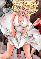 Hot threesome cartoon fucking with a blonde shemale with a black cock