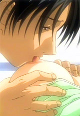 Tied eagle spread anime stunner with awesome titties enjoying hardcore pussy fuck with her lover.