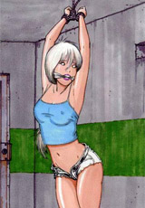 Sexy girl in short shorts hard fucked by bandits